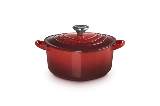 Cast Iron Heart Deep Casserole with Stainless Steel Heart Knob