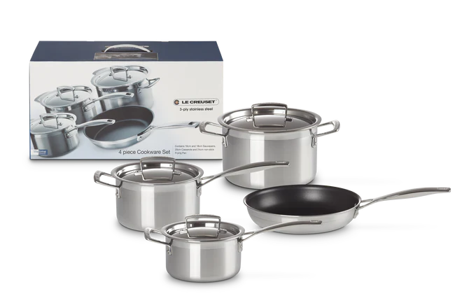 3-ply Stainless Steel 4-piece Cookware Set