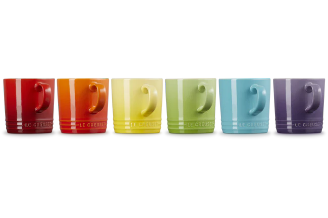 Stoneware Rainbow Set of 6 Seattle 400ml Mugs