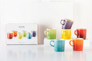 Stoneware Rainbow Set of 6 Cappuccino Mugs