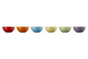Stoneware Rainbow Set of 6 Snack Bowls