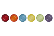 Stoneware Rainbow Set of 6 Snack Bowls