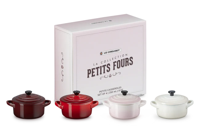 Stoneware Petits Fours Set of 4 Mini Cocottes