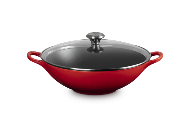 Cast Iron Signature Wok with Glass Lid