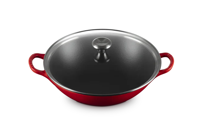 Cast Iron Signature Wok with Glass Lid