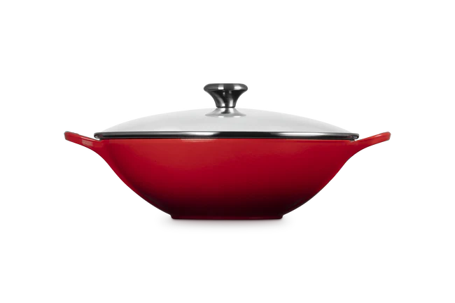Cast Iron Signature Wok with Glass Lid