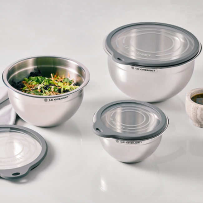 Stainless Steel Mixing Bowl with Glass Lid